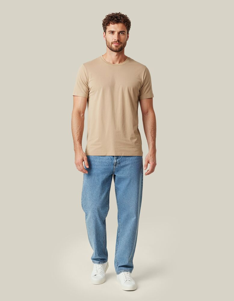 T-shirt Regular Fit in Latte | Print Nils Skarke (PriNS)